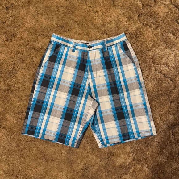 Southpole SP Collection Blue Plaid Skater Shorts Mens 34 - Picture 1 of 3